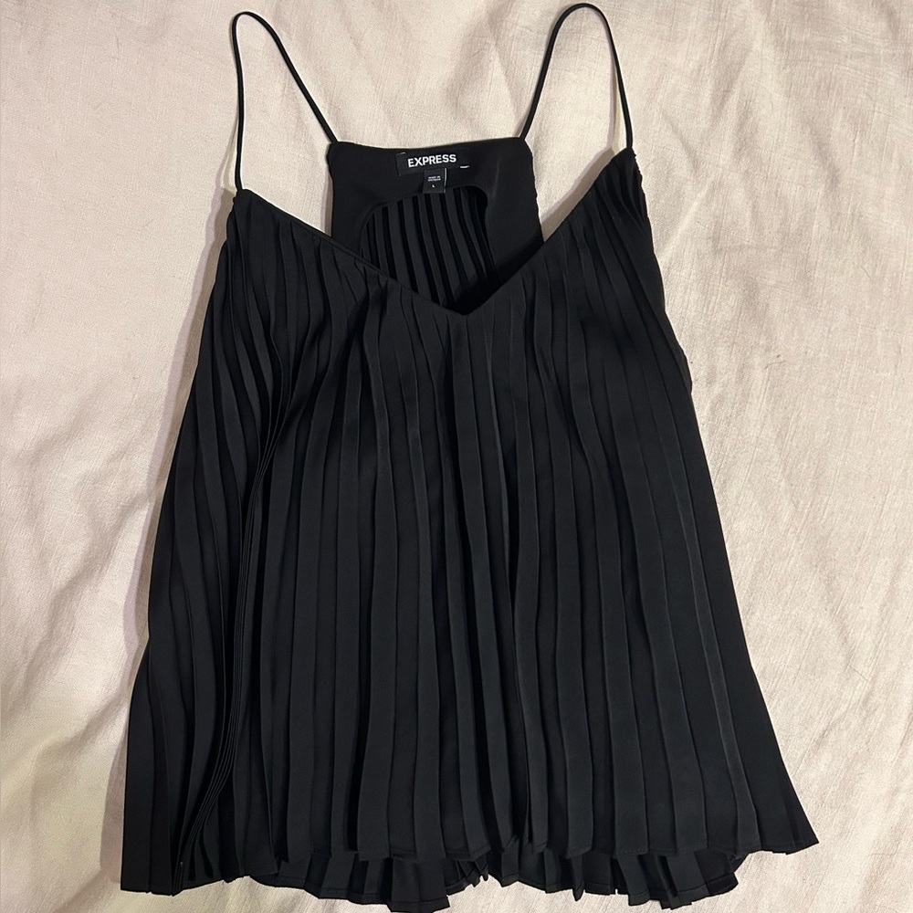 Express Black Pleated Women's Tank Top